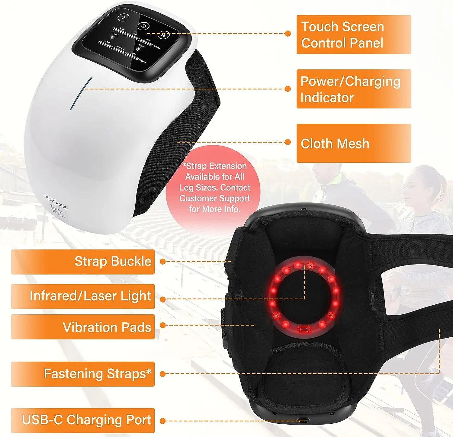 Wireless Pain Relieve Arthritis Knee Joint Treatment Electric Smart Physiotherapy Hot Compress Knee Massager Machine with Heat