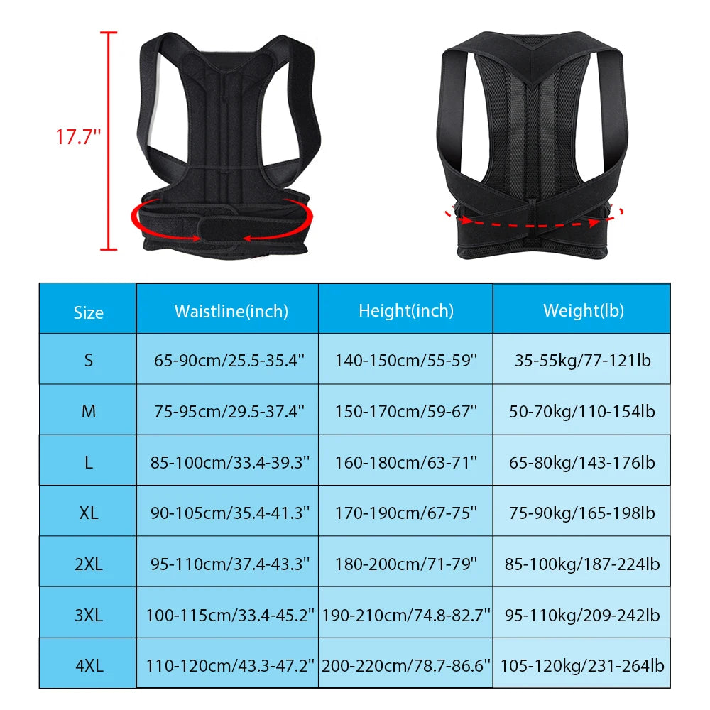 Adjustable Posture Corrector Back Brace for Men & Women | Postura