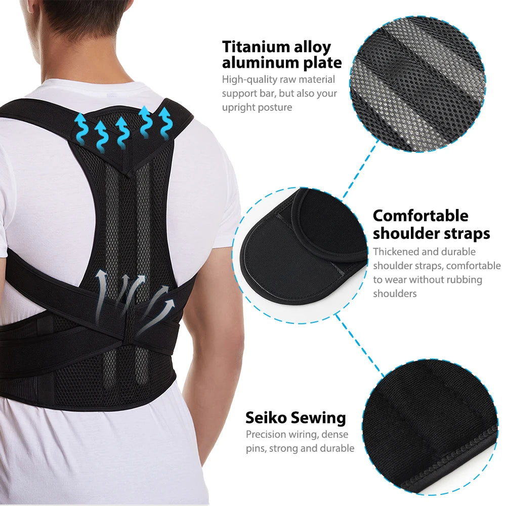 Adjustable Posture Corrector Back Brace for Men & Women | Postura